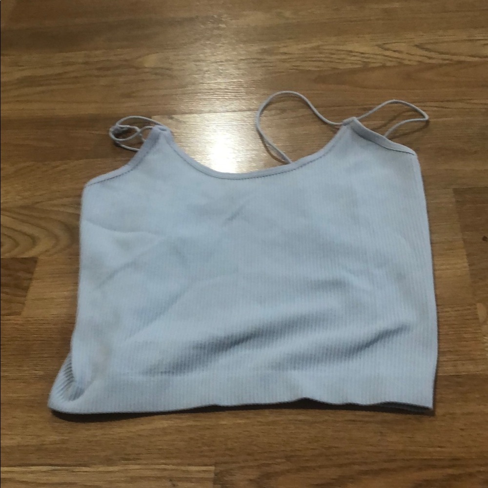 & Other Stories Blue Fitted Crop Camisole